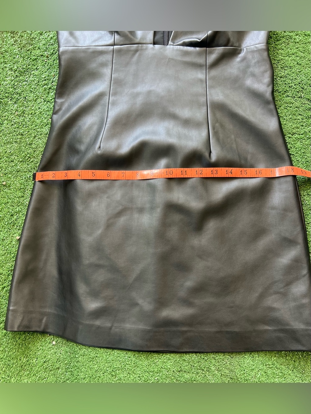 French Connection Black Faux Leather Cross Halter Mini Dress - Picture 8 of 8